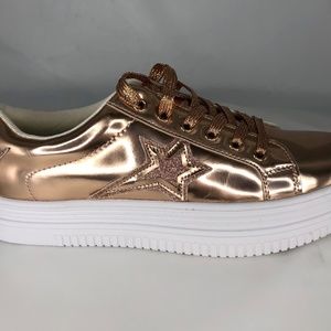 Nature Breeze Pink Lace Up Platform Sneakers